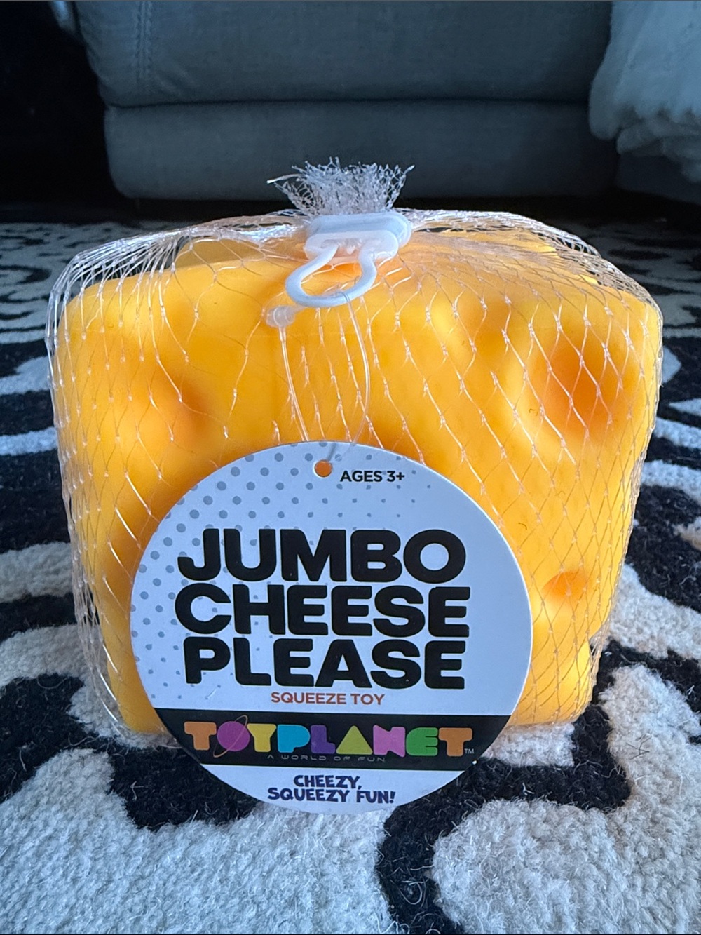 🔥VIRAL RARE Toy Planet Jumbo Cheese Squish Toy - Bright Yellow- NEW W TAG